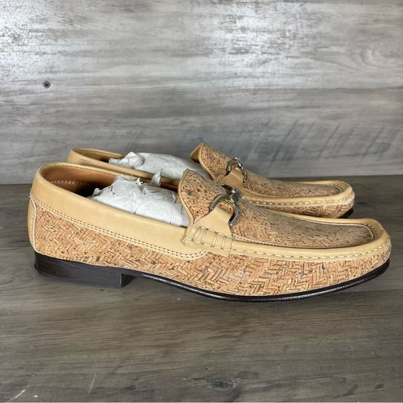 Donald Pliner Natural Tan Made In Italy Loafers Slip On Dress Shoes Mens 9M‎ main image 15
